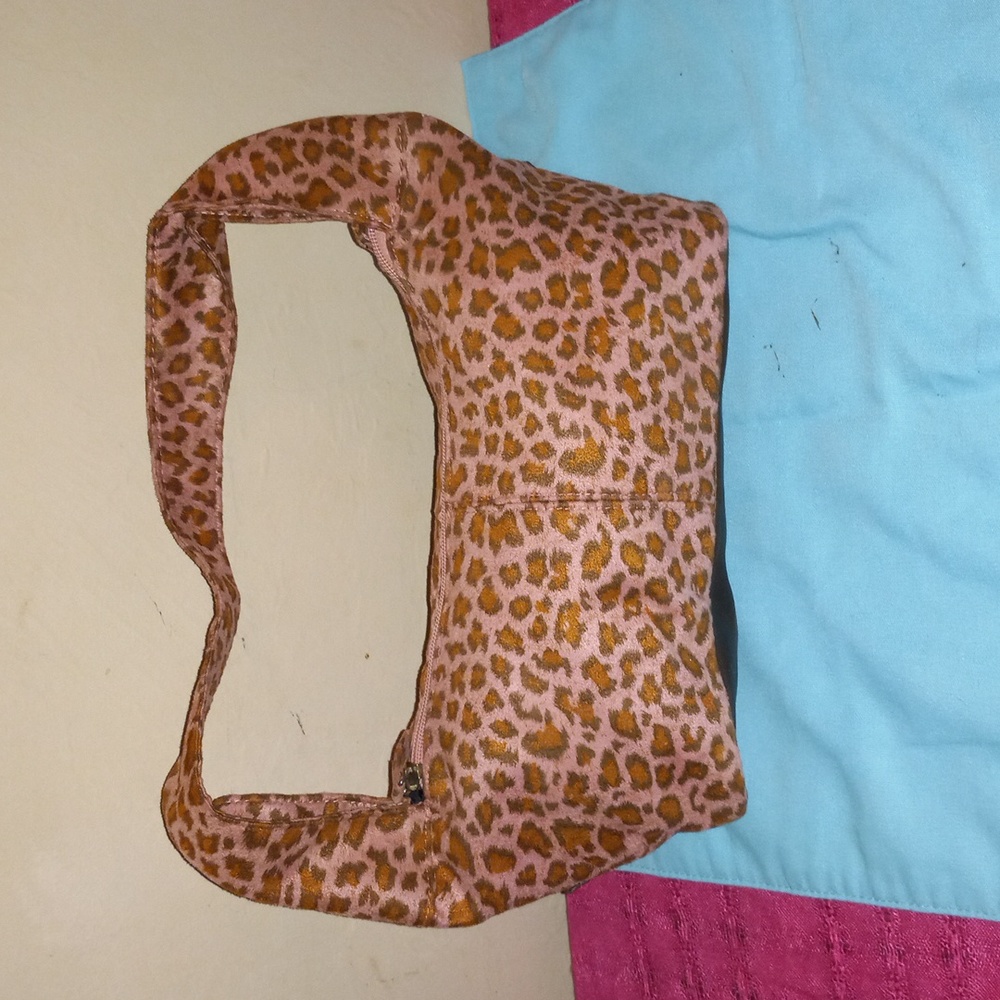 Neiman Marcus Pink Leopard Hobo Baguette Handbag